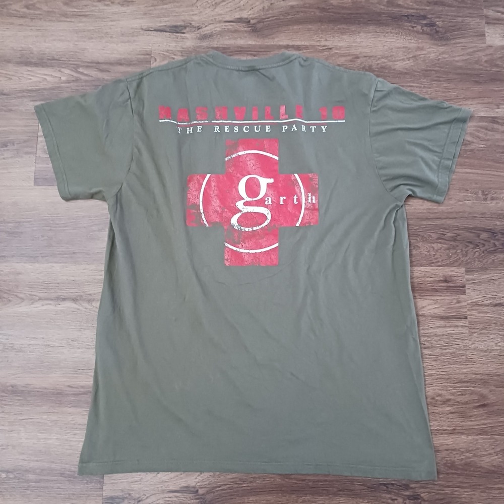GARTH BROOKS 2010 Rescue Party Nashville 10 Flood Concert T-SHIRT XL Army‎ Green - Picture 5 of 5